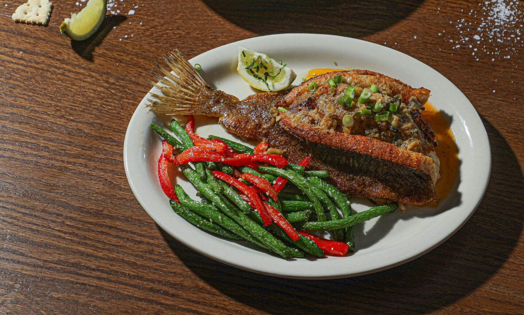 Stuffed flounder with Creole lemon butter at BB’s Tex-Orleans