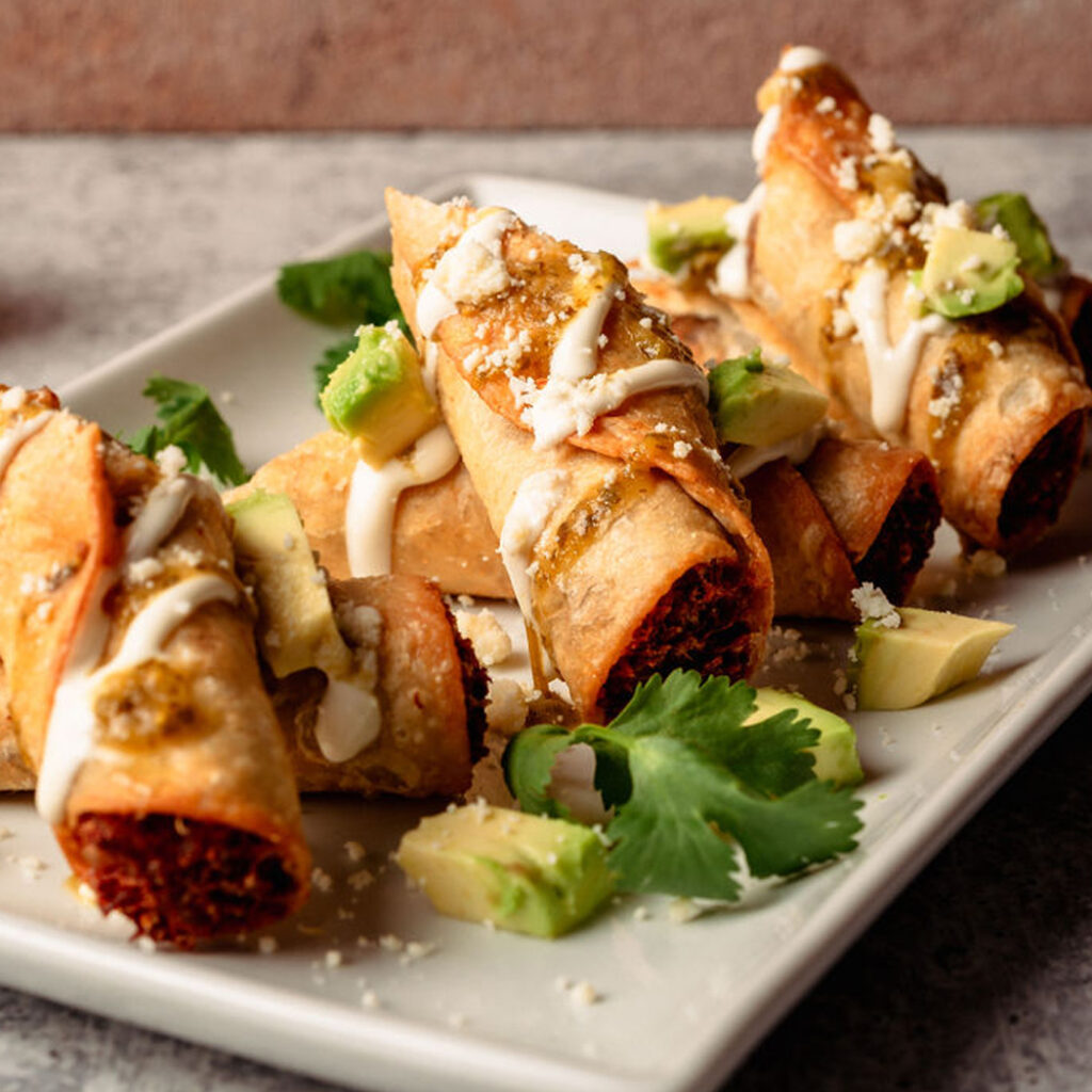 CC_Boudin Flautas_04 Cajun Cantina tacos, empanadas and flautas with fresh toppings